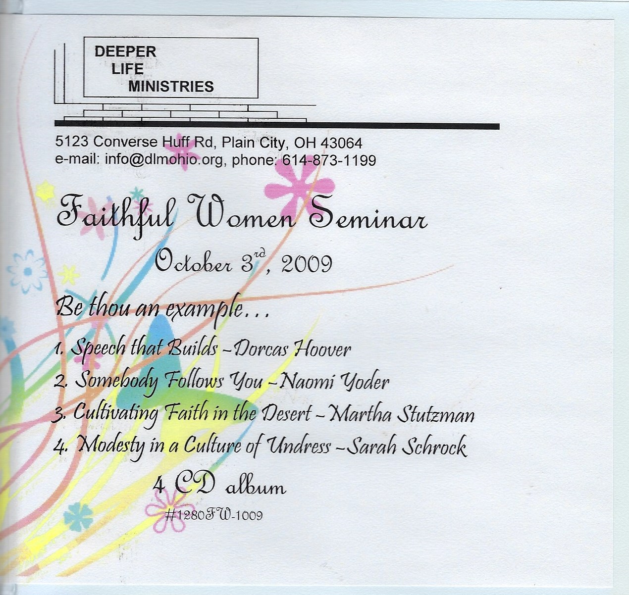 FAITHFUL WOMEN SEMINAR 2009 4 CD album - Click Image to Close
